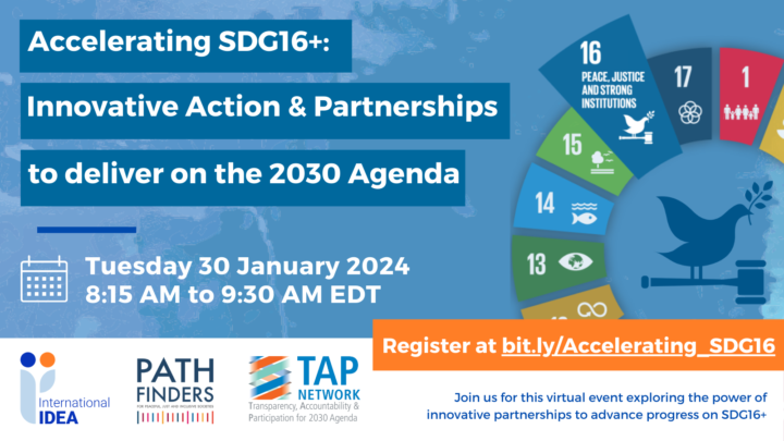 TAP Network 2024 ECOSOC Partnership Forum Side Event, “Accelerating SDG16+: Innovative Action & Partnerships to deliver on the 2030 Agenda”